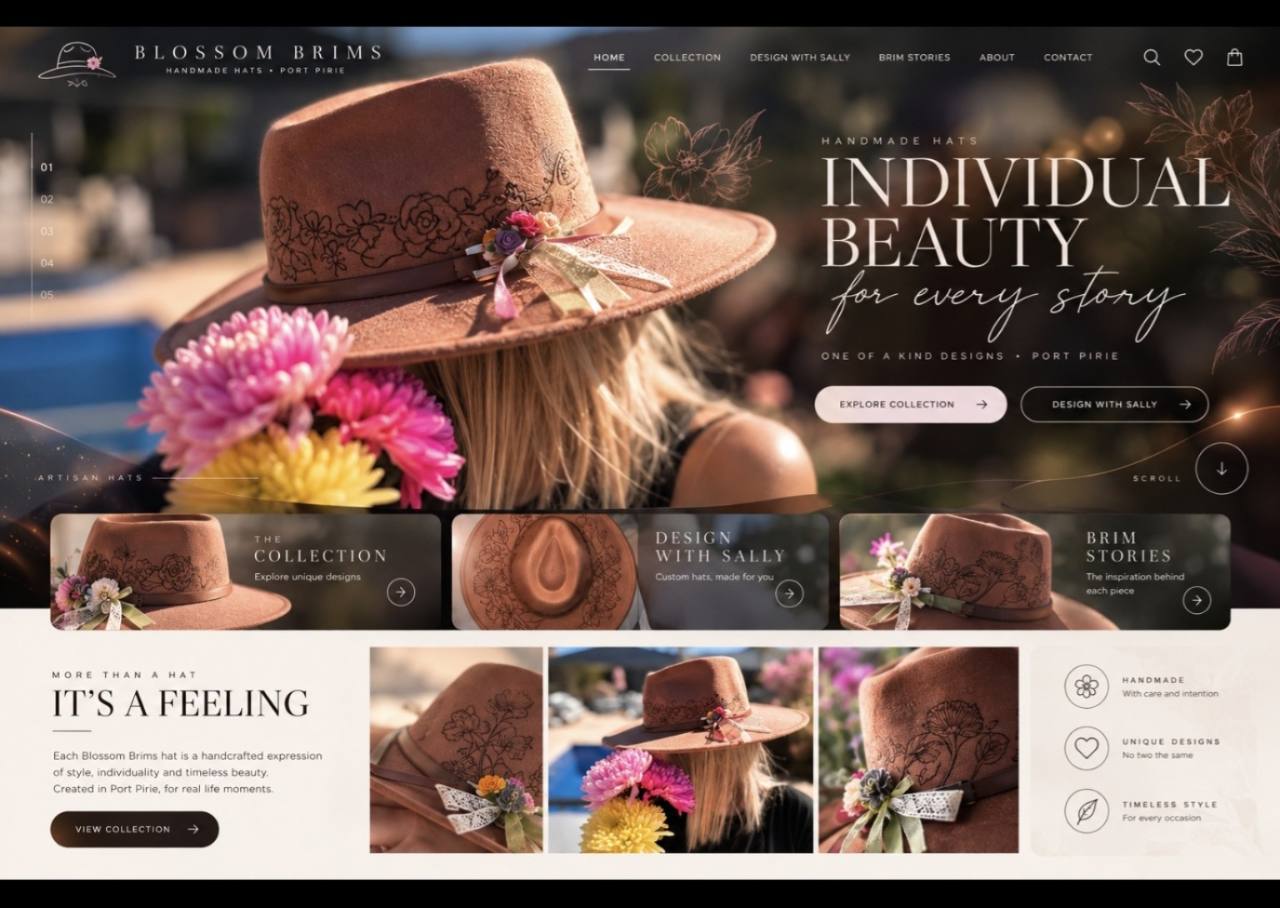 Blossom Brims hat design preview — open the interactive example