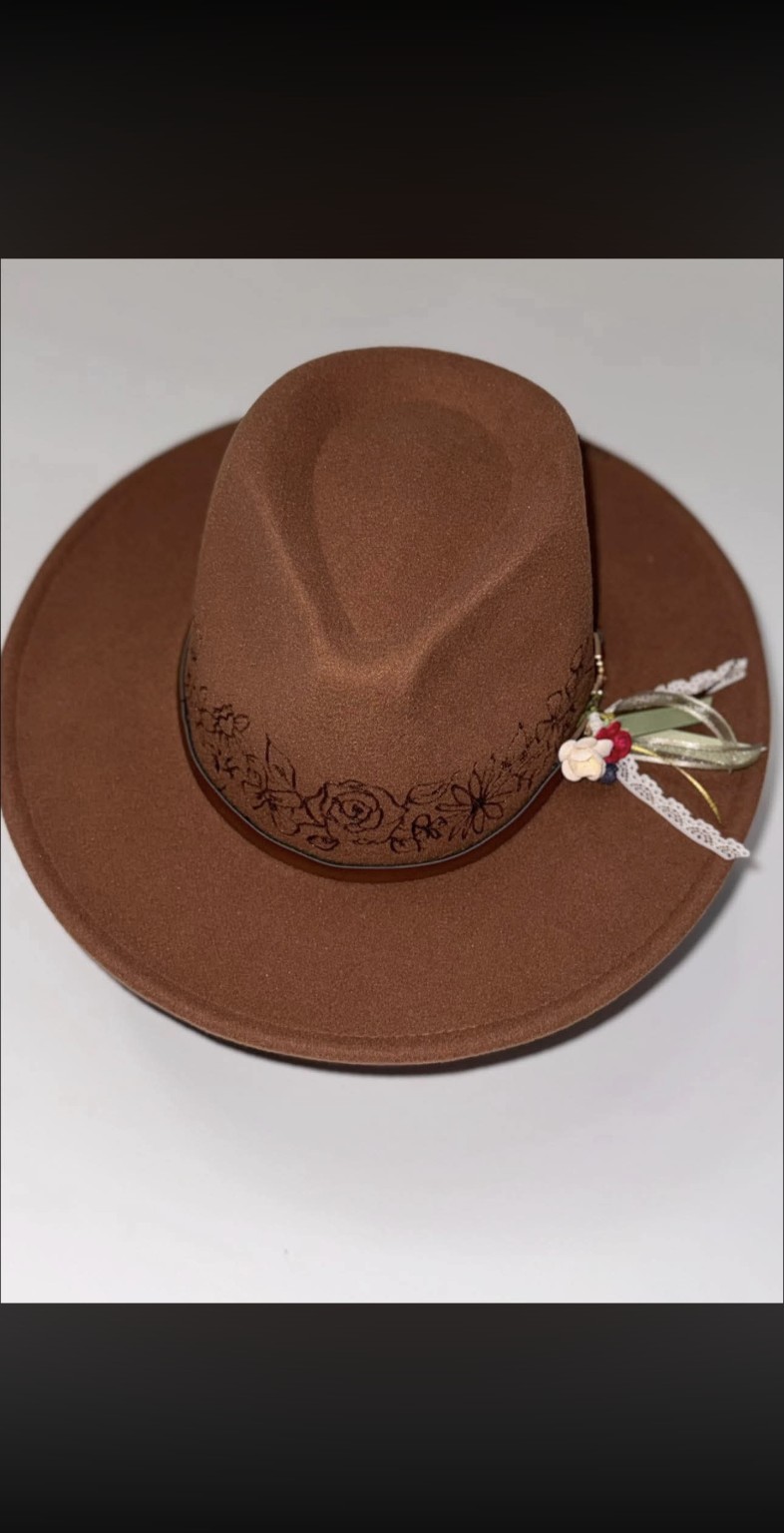 Botanical hat detail