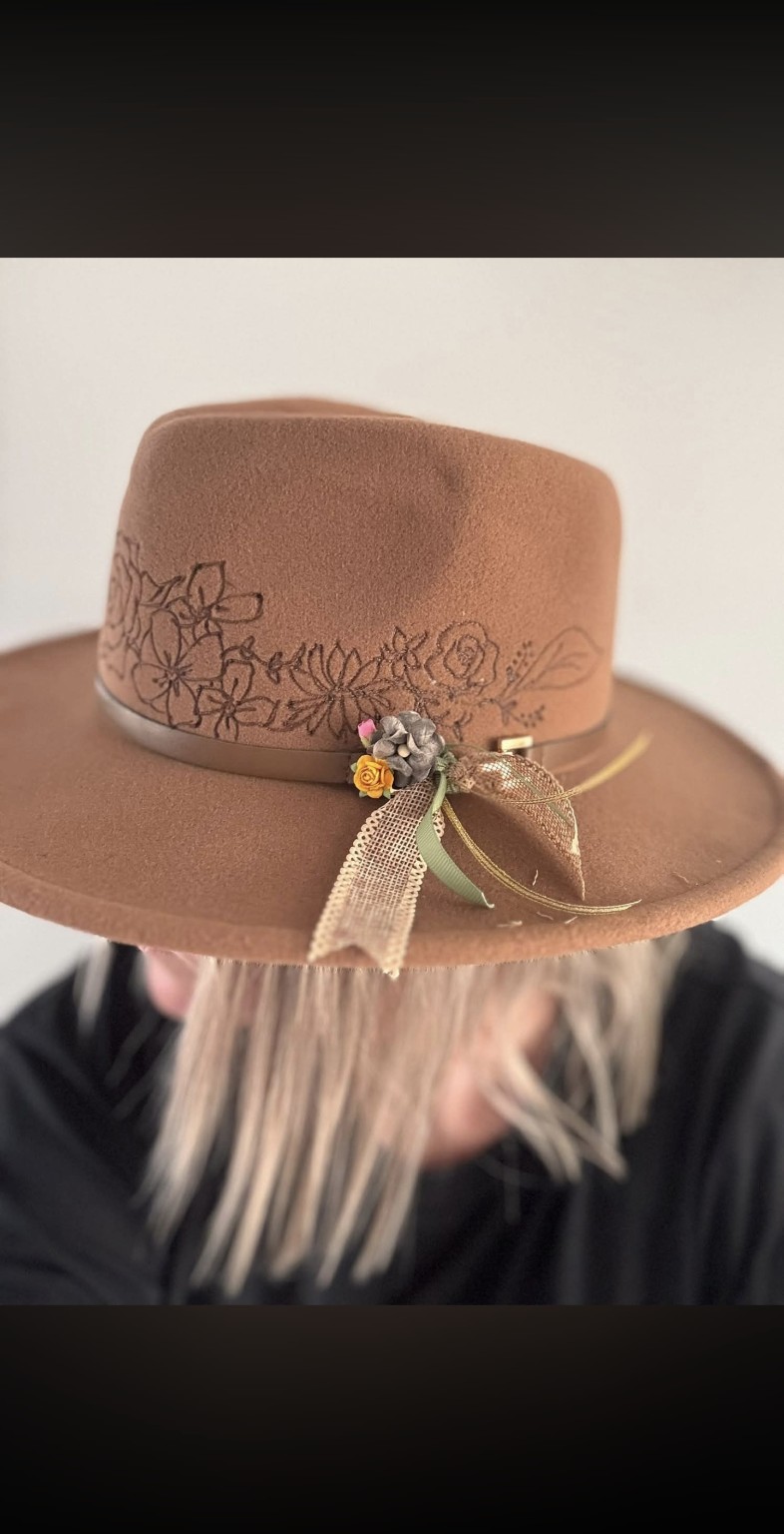 Handmade hat with flowers